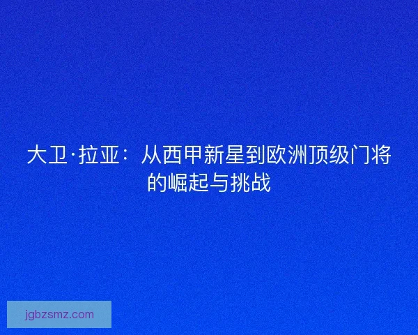 大卫·拉亚：从西甲新星到欧洲顶级门将的崛起与挑战