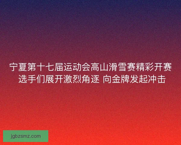 宁夏第十七届运动会高山滑雪赛精彩开赛 选手们展开激烈角逐 向金牌发起冲击