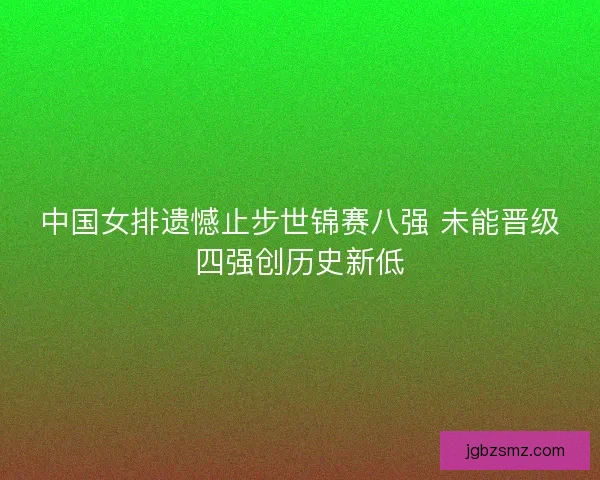 中国女排遗憾止步世锦赛八强 未能晋级四强创历史新低